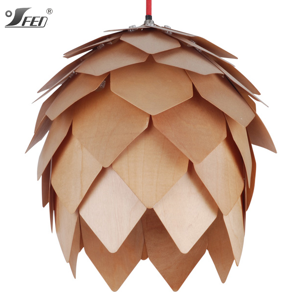 Classical wood ceiling lamp Lotus pendant light for dining