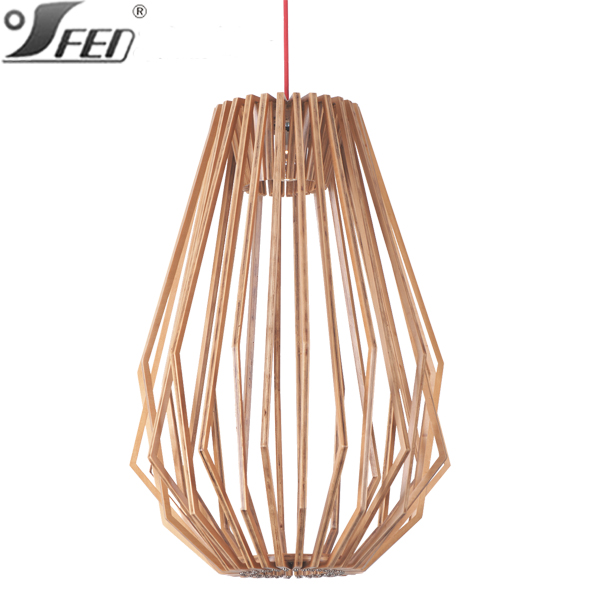Wooden projection pendants and chandelier warm lighthing
