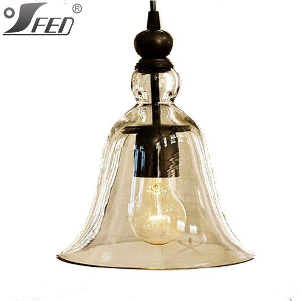 Clear Glass Trumpet Pendant Lamp lighting Living room funiture