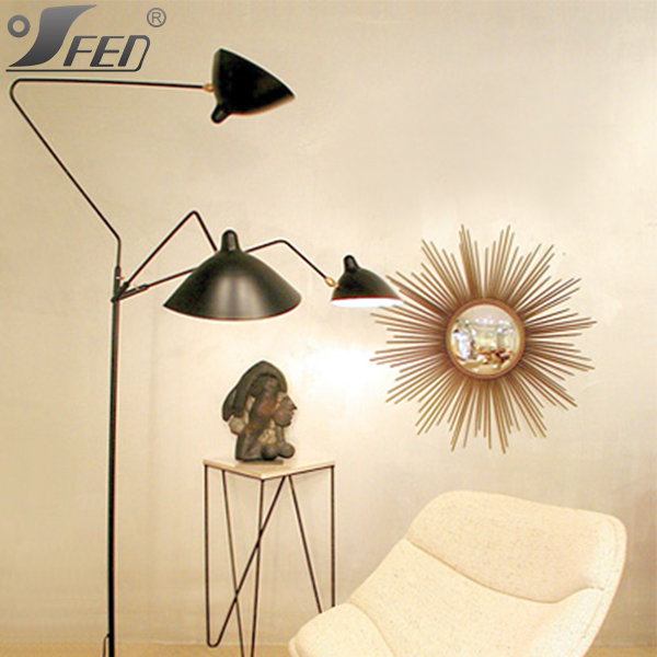 New Product Modern Lighting Serge Mouille Three Arm Rotating Floor