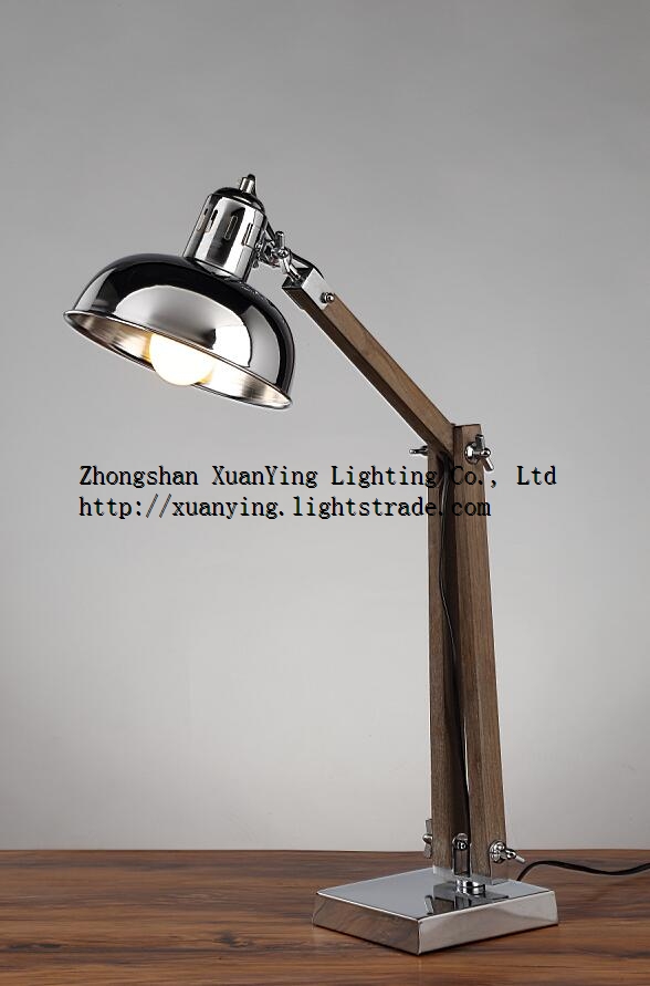Zhongshan Guzhen Table Modern Iron Wood Lamp For Computer Table