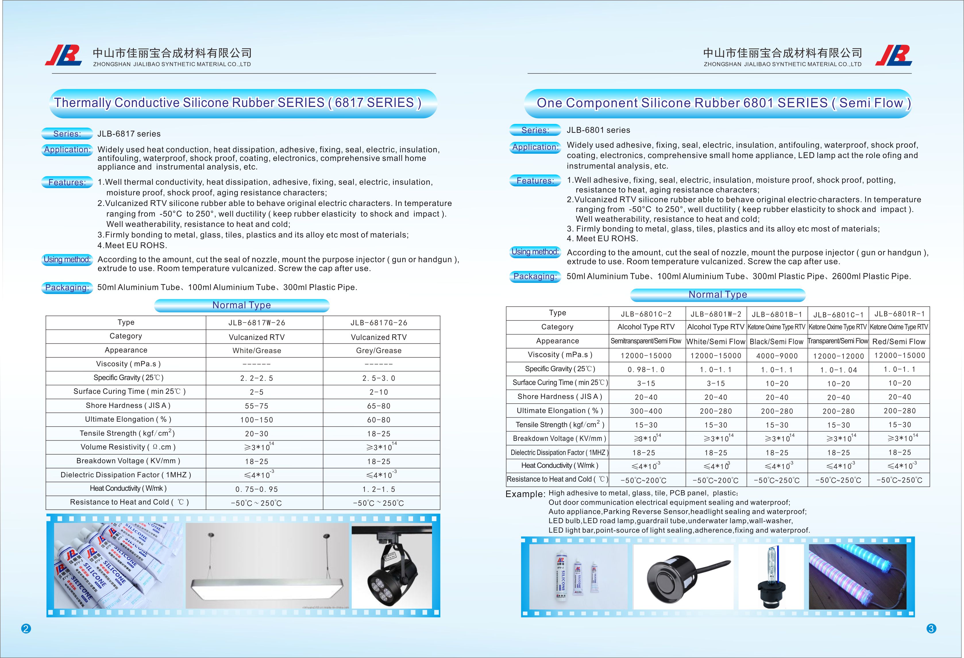 One Component Silicone Rubber 6801 Series
