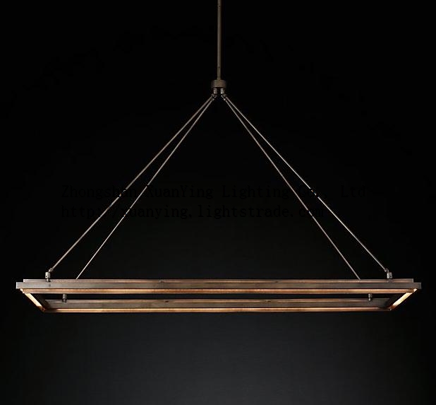 Industrial Elegant rectangle Pendant Lamp with steel cable