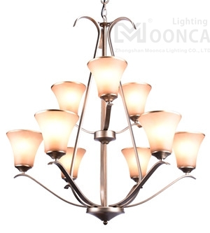 new item indoor iron glass shade 9 light 2016 hot sale traditional chandelier