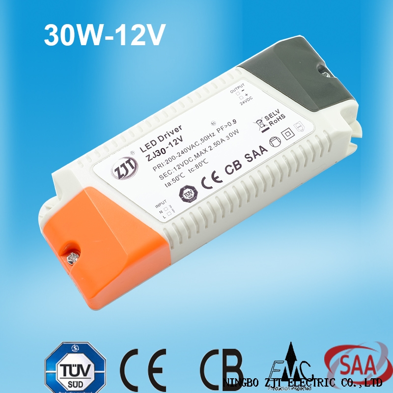 30W 12V CONSTANT VOLTAGE LED POWER SUPPLY WITH CE CB EMC SAA CERTIFICATE