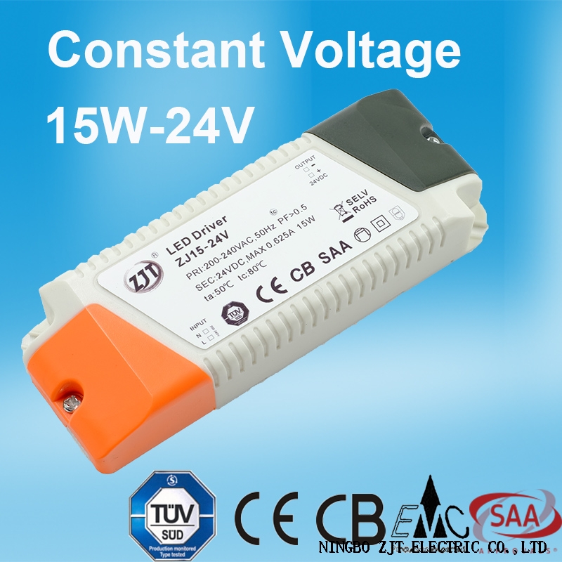 15W 24V CONSTANT VOLTAGE LED DRIVER WITH CE CB EMC SAA CERTIFICATE