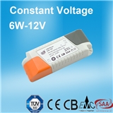 6W 12V CONSTANT VOLTAGE LED DRIVER WITH CE CB EMC SAA CERTIFICATE