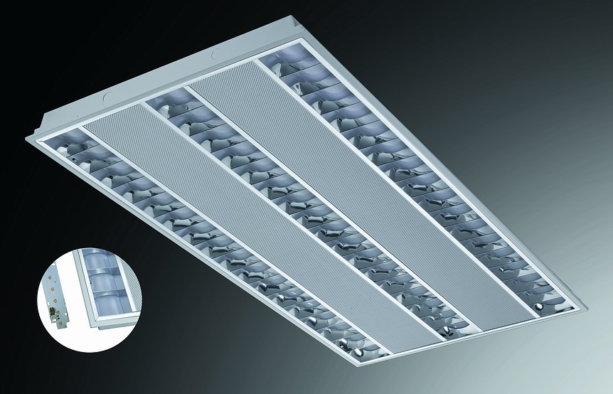 Built-in LED V-model grid lamp panel series with net