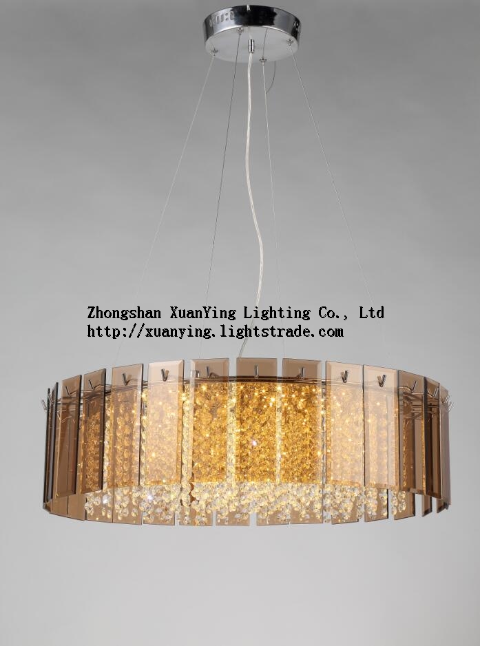 Lowest Home Wire round Shape with glass crystal pendant light