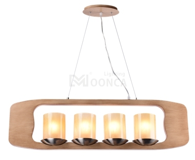 pendant wood grainy four light indoor beautiful energy saving new design