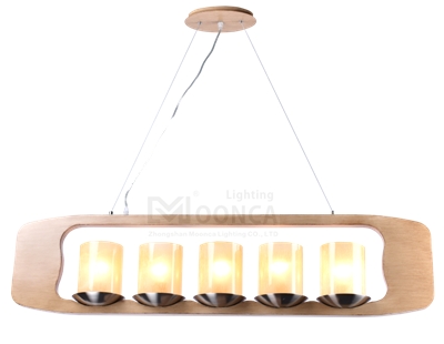 pendant wood grainy five light indoor beautiful energy saving new design