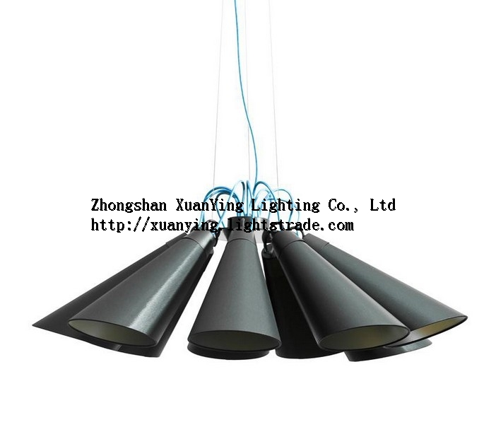 Elegant Design black Chandelier Lights with 9 fabric shade