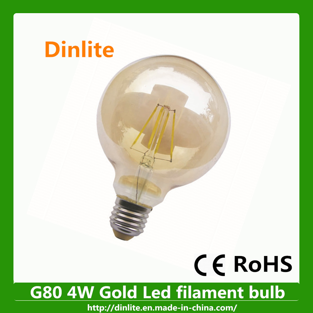 G80 gold led filament bulb 4W