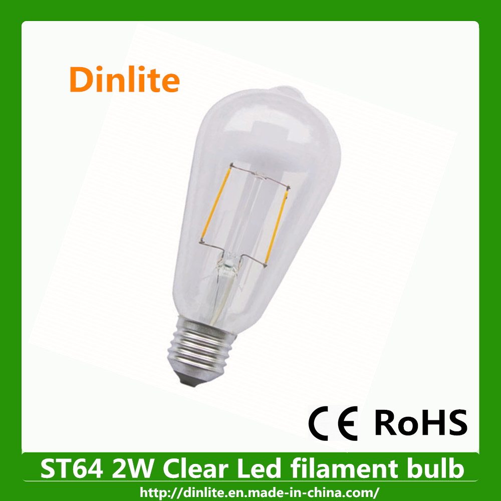 ST64 LED Filament bulb 2w
