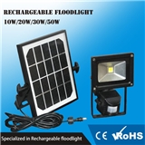 SOLAR with PIR 20w solar led flood lighting rechargeable