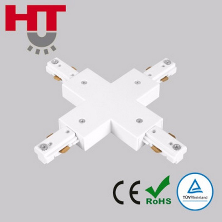 Haotai One Circuit 3 Wires Track System LED Track Light Accessories X Connector with CE TUV