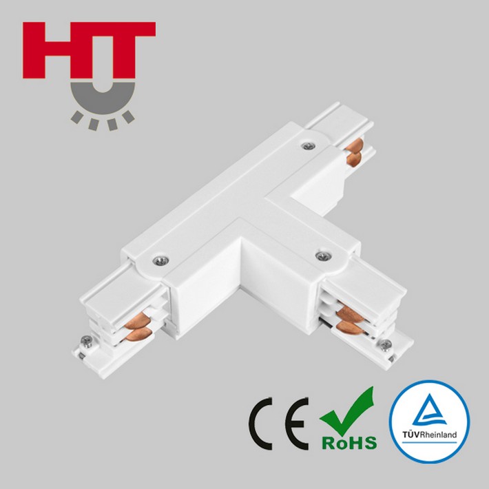Haotai T Style Connector for 4 Wires 3 Phase LED Track Light Accessories with CE TUV Manufacturer