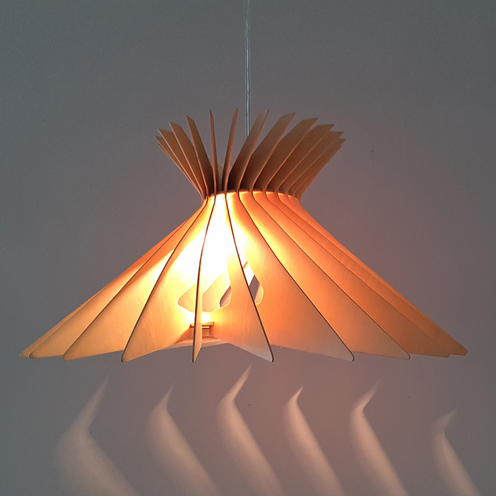 Contemporary wooden pendant lamp for home decor