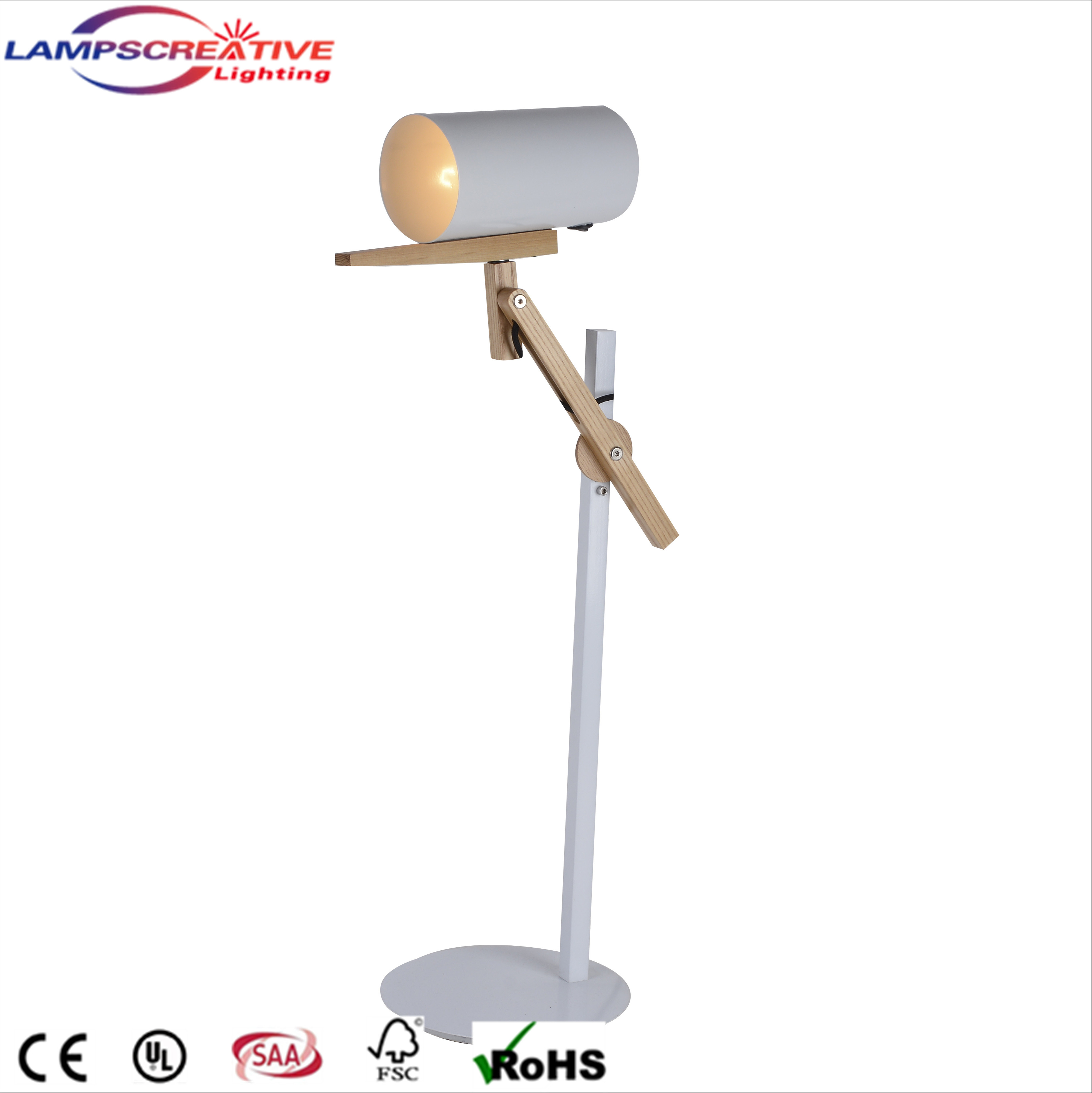 Iron Table Lamp With Wooden Sockter LCT-MJZ