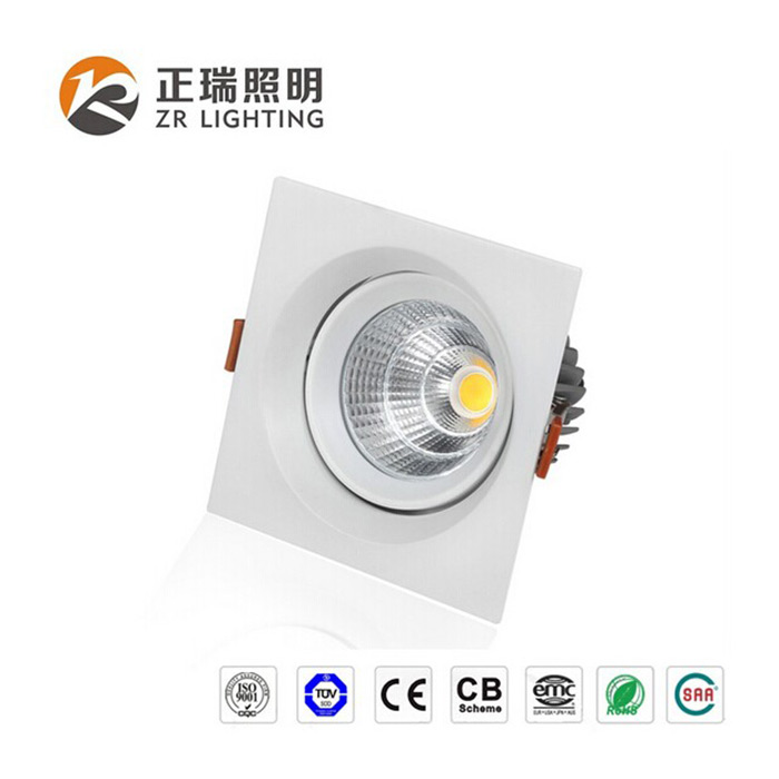 High Lumen Dimmable Adjustable Square 5W 7W 12W 20W 30W COB LED Spotlight ZR-S1006