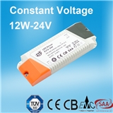12W 24V Constant Voltage LED Power Supply With TUV CE CB EMC SAA Certificate