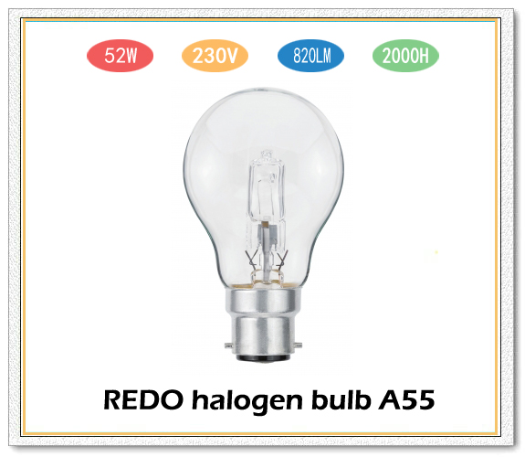 52W E27 energy saving A55 halogen lamp