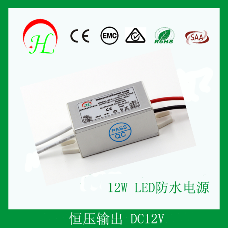12W 24V Constant Voltage LED Power Supply With TUV CE EMC SAA IP67