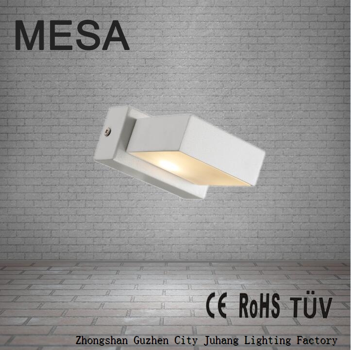 Promotion square led wall lamp with white Aluminum and Acrylic in the bedroom