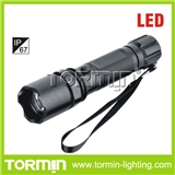 Rechargeable IP66 LED police flashlight