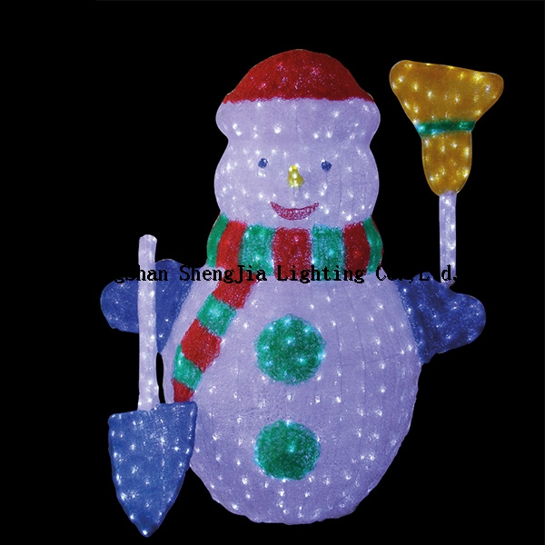 Outdoor christmas led acrylic snowman decorative motif light