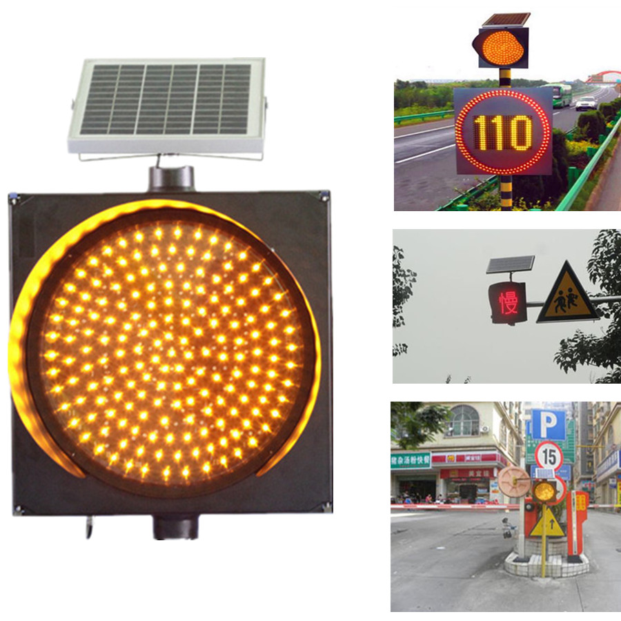 Solar led flashing traffic warning light