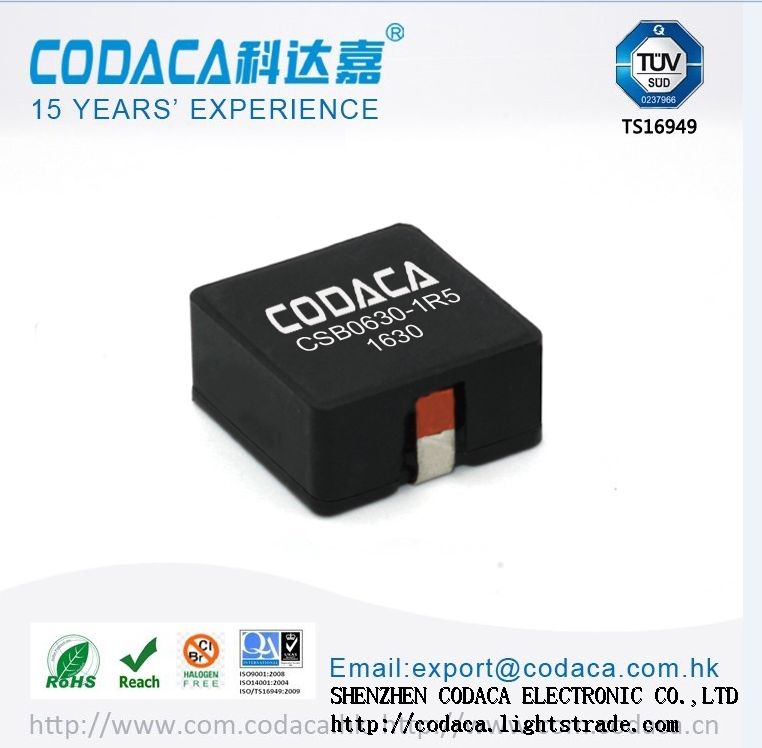 SMD Flat Wire High Current Inductor CSB0630 with low DCR and high current