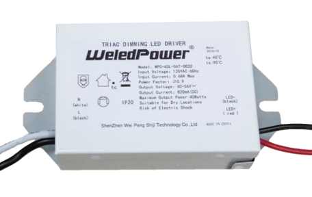 23-45 Watt Constant Current Triac Dimming LED Driver WP-45L-56T