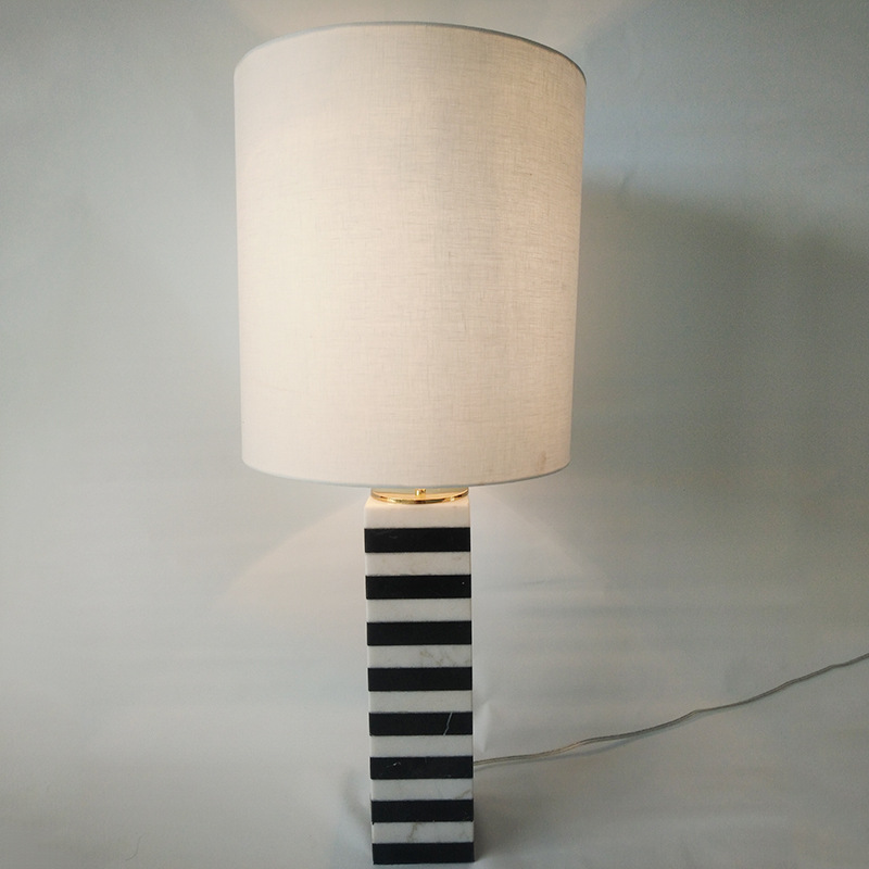 Pure white linen type modern lamp chimney knob The hotel bedroom living room desk lamp factory direc