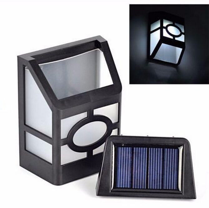 stainless wall-mounted led solar security wall light with PIR sensor