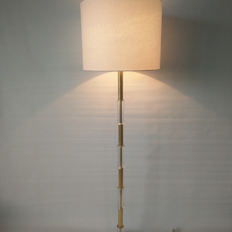 Floor lamp wholesale Foreign trade sitting room hotel guyed acrylic white pure linen floor lamp shad