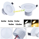free ship White 2.53 4 Recessed Led Downlights 9W 15W 21W 27W 36W Dimmable CoolWarm White Led