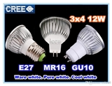 \High quality High power CREE 12W 4x3W 85V-265V GU10MR16E27 Led Light Lamp Spotlight bulb replace