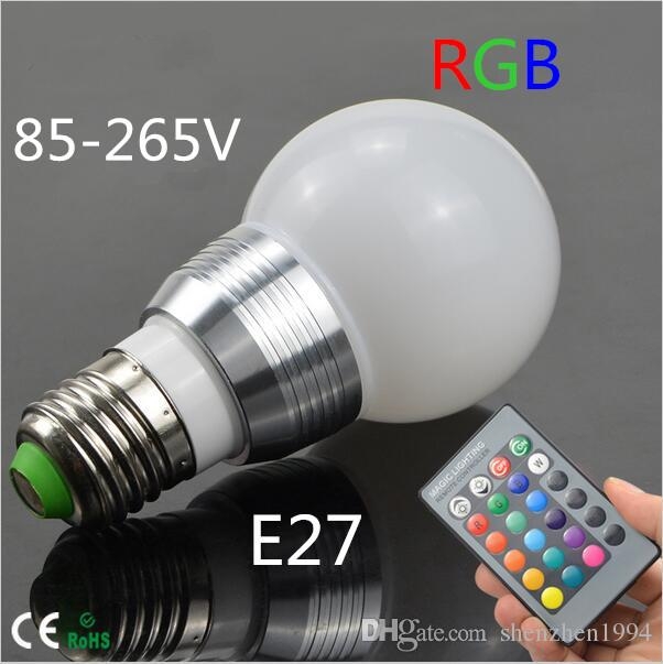 Color 6W RGB E27 LED Bulb AC 85-265V LED Spotlight IR Remote Controller For Disco DJ Party