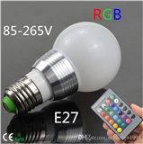 Color 6W RGB E27 LED Bulb AC 85-265V LED Spotlight IR Remote Controller For Disco DJ Party