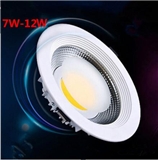 Hot sale White Shell 7W12W Dimmable Cob Led Downlight CoolWarm White cob Led Ceiling Down Light