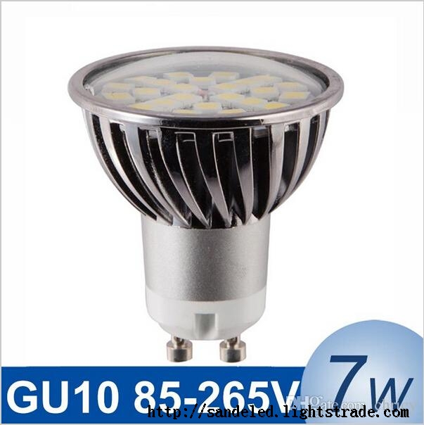 New dimmable GU10 7W LED Spotlight SMD5050 85-265V High Intensity Alamium LED Lamp Bulb Spot Light