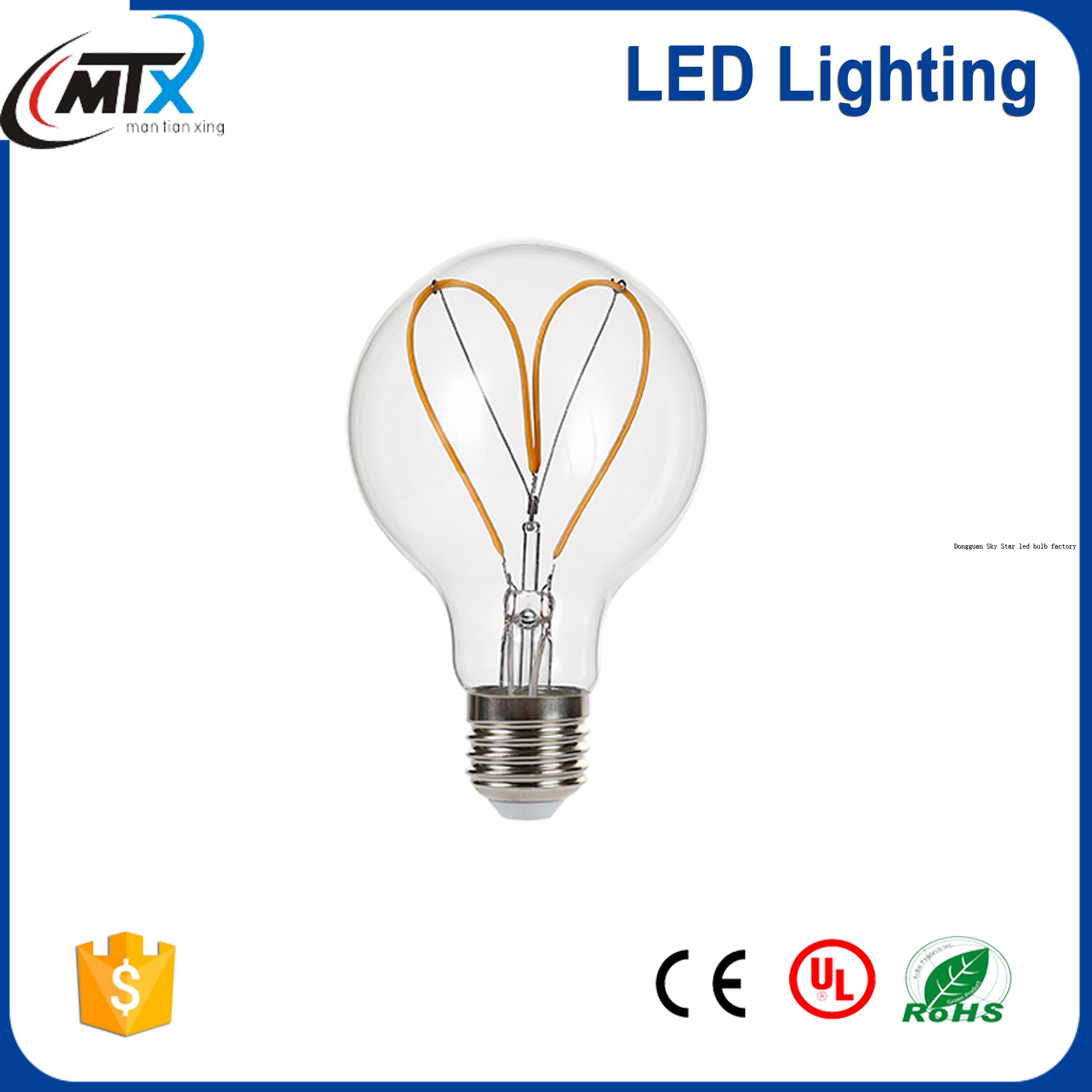 Soft Filament LED Light Bulb with E27 Screw Base
