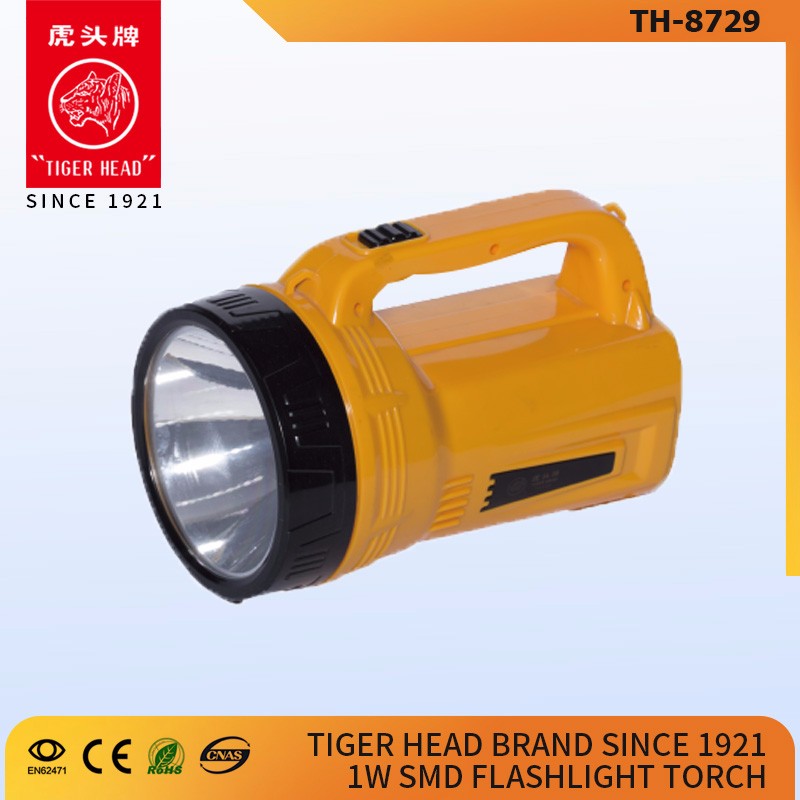 China Factory Tiger Head Plastic High Power Solar Power Rechargeable led Flashlight