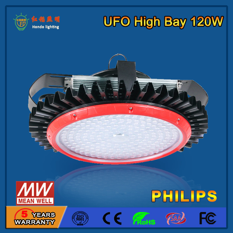 5 Years Warranty 120W UFO LED High Bay Light with Philips LED Chip and Meanwell LED Driver