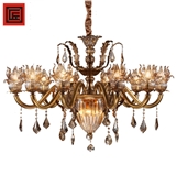 glossy bronze glass chandelier light for indoor Europe style lighting decor with E14 lamps bulb 220V