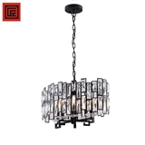 Modern American Warmth decorative black iron K9 crystal chandelier lighting pendant light for bedroo