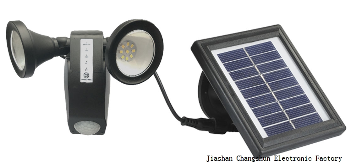 Smart outdoor solar spotlights with PIR motion sensor 5 modes in one