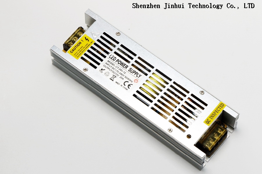 240W Slim Size Long Case Power Supply 12V 20A CE Certificate LED Drivers Manufacturer