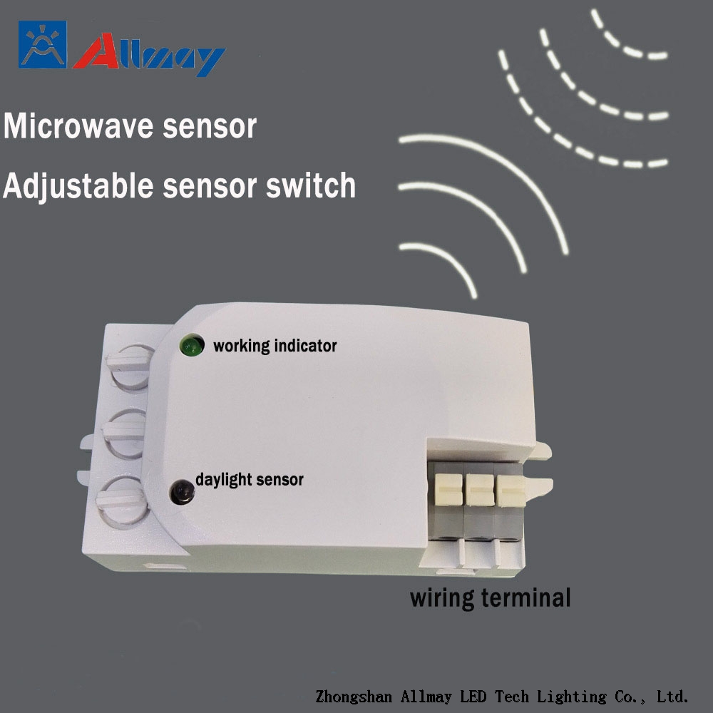 200W no touch microwave sensor switch adjust sensor distance lux timer dimmer
